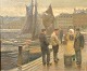 Bjulf, Søren 
Christian (1890 
- 1958) 
Denmark: 
Fishermen and 
fishing wife in 
conversation at 
...