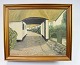 Painting of a 
farm signed by 
Chr. Petersen 
in 1965, a 
picture of the 
actual farm 
comes with ...