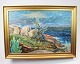 Painting with 
ocean motif 
signed by Frode 
Andersen.
73 x 100 cm. 
