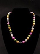 Necklace L. 44 cm. with colored freshwater pearls