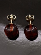 Sterling silver ear studs with amber
