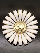 A Michelsen daisy brooch gold plated sterling silver with enamel