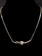 826 silver necklace 41 cm. with  pearl