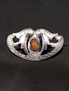 826 silver Art Nouveau brooch L. 4.2 cm. with amber