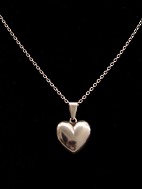 Sterling silver necklace 50 cm. with sterling silver heart