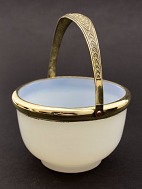 Opaline milk colored glass with brass mounting