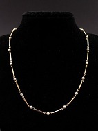14 carat gold necklace 42 cm. with pearls