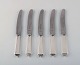 Georg Jensen Pyramid silver cutlery. Five fruit knives in sterling silver and 
stainless steel. Dated 1933-44.

