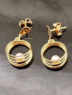 14 carat gold ear studs D. 1.2 cm. with pearl