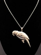 Sterling silver necklace and parrot pendants