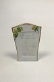 Royal Copenhagen Menu sign for table No 891. Decorated with Flowers, Gold edge 
and Goldsmiths