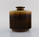 Berndt Friberg for Gustavsberg Studio Hand. Modernist cylindrical glazed ceramic 
vase. Beautiful glaze in light brown shades. Dated 1963.

