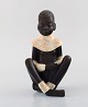 Anzengruber, Austria. African girl in glazed ceramics. 1940