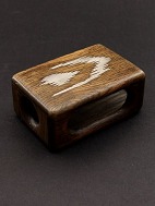 Danish Design holds large match box wooden with silver insert