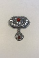 Bernhard Hertz 
Art Nouveau 
Silver Brooch 
with Carnelian 
Stones Measures 
4.7 cm x 6 cm 
(1 27/32 ...