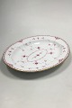 Royal Copenhagen Blue Fluted Red Ruby/Pink with Gold Edge Half Lace Oval Dish No 
2/533