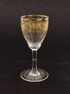 Cut port wine glass 13 cm. with gold
