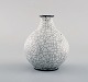 Svend Hammershøi for Kähler, Denmark. Vase in glazed stoneware. Beautiful gray 
black double glaze. 1930 / 40