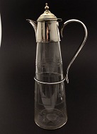 Wine jug 30 cm. partially silver-plated mounting