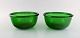 Kaj Franck for Nuutajärvi. Two Luna lobster bowls in green art glass. 1970