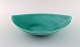 Carl-Harry Stålhane for Rörstrand. Stor California skål i glaseret keramik. Smuk 
glasur i lyse grønne nuancer. 1950