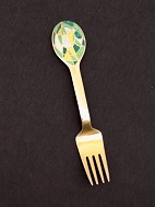 A Michelsen Christmas fork 1980 gilded sterling silver
