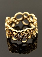 Gold-plated Sterling ring size 61 with zircons