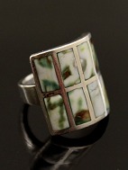 Sterling silver ring size 56 with enamel. 