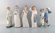 Lladro and Nao, Spain. Five porcelain figurines of children. 1980 / 90