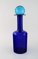 Otto Brauer for 
Holmegaard. 
Large vase / 
bottle in blue 
...