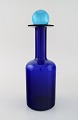 Otto Brauer for 
Holmegaard. 
Large vase / 
bottle in blue 
...