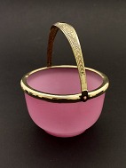 Pink sugar bowl with brass mounting 19th century. 