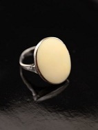 Sterling silver ring size 51 with ivory. 