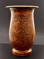 H A Khler floor vase pottery with uranium glaze