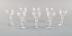 Val St. Lambert, Belgium. Eight Lalaing glasses in mouth-blown crystal glass. 
1950 / 60