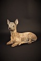 1800 Century painted terracotta figure of fallow deer with fine patina.H: 18,5cm. L: ...