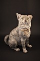 1800 Century 
painted 
terracotta 
figure of cat 
with glass eyes 
and with a fine 
patina. H: ...