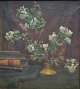 Johansen, Axel 
(1872 - 1938) 
Denmark: 
Arrangement 
with books and 
branch in vase. 
Oil on canvas. 
...
