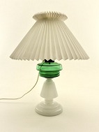 Opaline oil lamp with green container