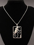 Sterling silver necklace  with 830 silver art deco pendant