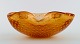 Murano bowl in 
amber colored 
mouth-blown art 
glass with 
inlaid air 
bubbles. 
Italian design, 
...