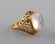 Vintage art deco ring i 14 karat guld prydet med bjergkrystal. 1940