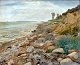 Danish artist 
(19th century): 
Coastal scene. 
Oil on canvas. 
Signed: 
Monogram 
7/1893. 32 x 
37.5 ...