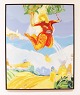 Oil painting on 
canvas in 
strong bright 
colors by the 
danish artist 
Åse Højer, b. 
1952. The ...