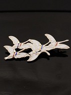 Magnussen, Erik. Silver brooch with enamel. 