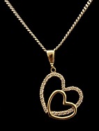 Sterling silver necklace 48 cm. with heart pendant