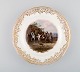 Antique Meissen 
decoration 
plate in 
hand-painted 
porcelain with 
hunting motif 
and gold ...