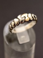 Sterling silver ring size 58 with gold and hearts on row