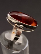 Sterling silver ring size 58 with amber