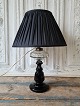 Beautiful 1800s 
black opaline 
lamp with oil 
container in 
clear glass 
with olive 
sanding. ...